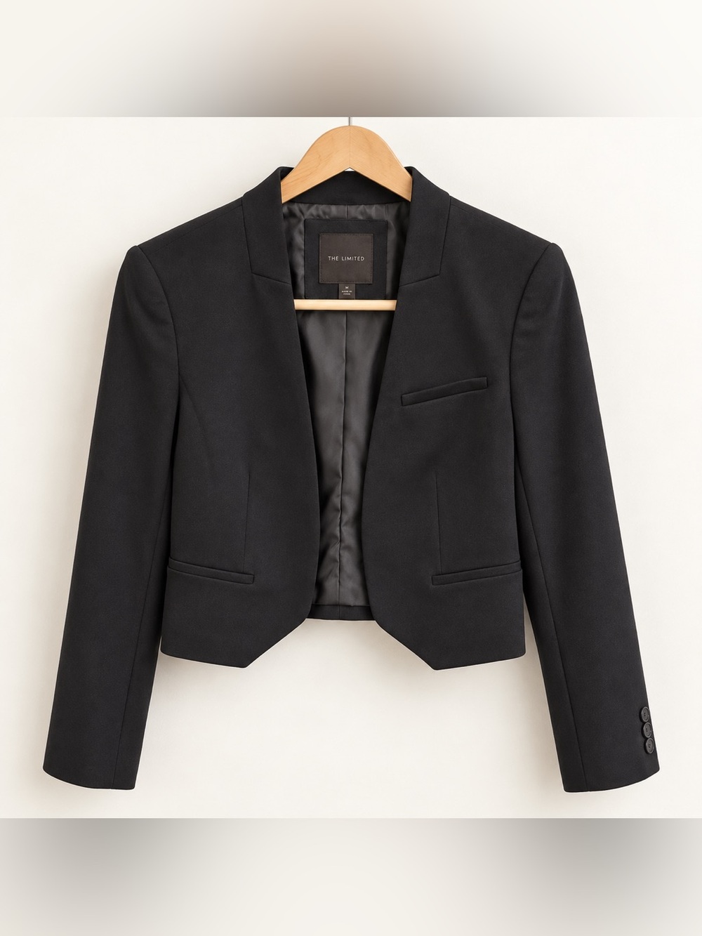 Vintage The Limited Black Cropped Bolero Blazer Jacket Size M